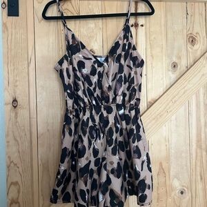 Leopard Print Spaghetti Strap Romper
